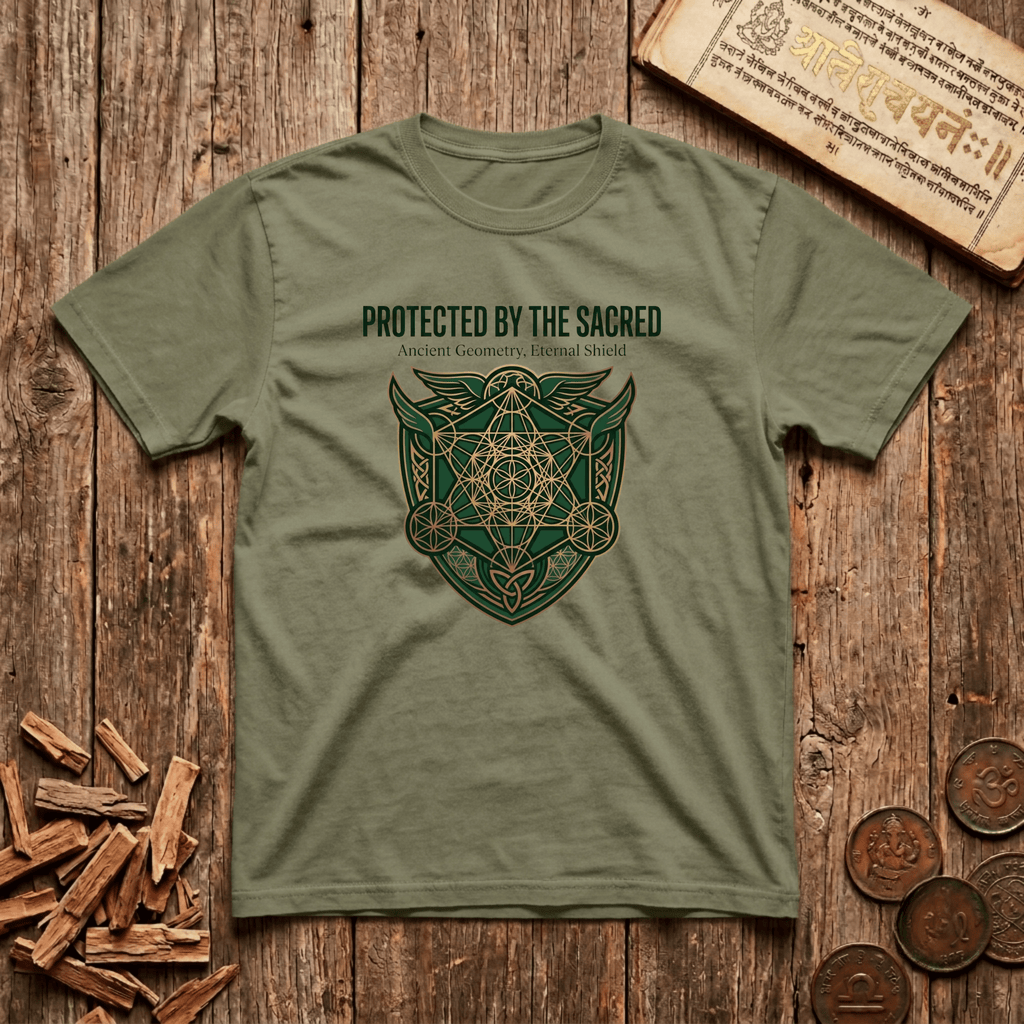 Guardian of Sacred Geometry - Ancient Geometry, Eternal Shield - T-Shirt