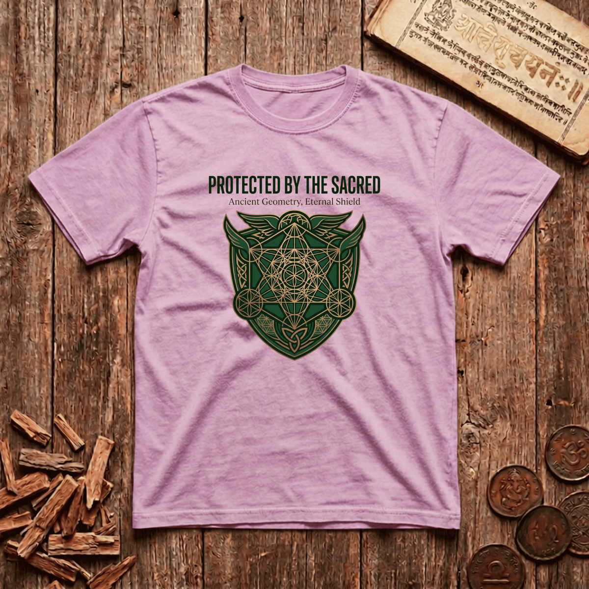 Guardian of Sacred Geometry - Ancient Geometry, Eternal Shield - T-Shirt
