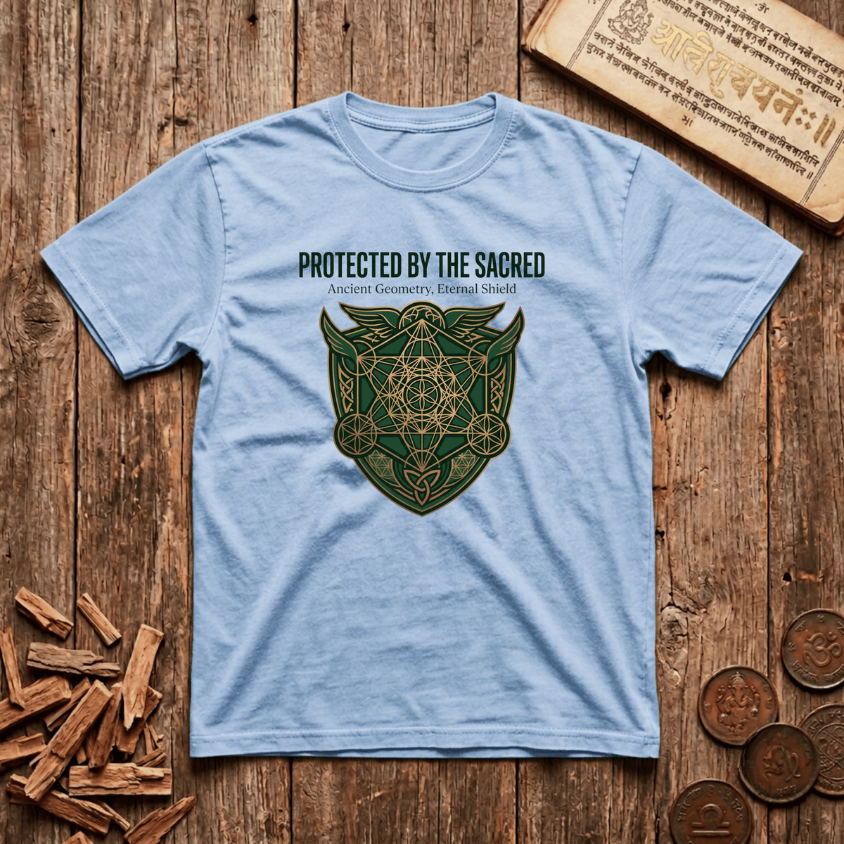 Guardian of Sacred Geometry - Ancient Geometry, Eternal Shield - T-Shirt