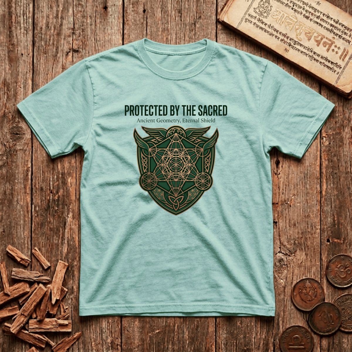 Guardian of Sacred Geometry - Ancient Geometry, Eternal Shield - T-Shirt