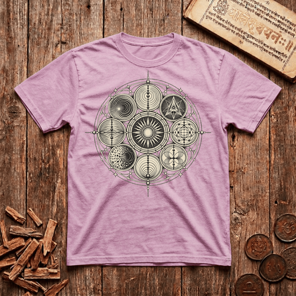 Ninefold Orbit — Navagraha Mandala - T-Shirt