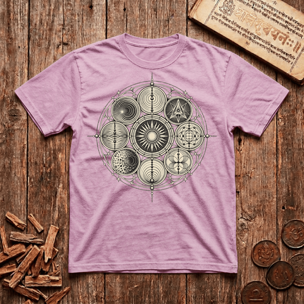 Ninefold Orbit — Navagraha Mandala - T-Shirt