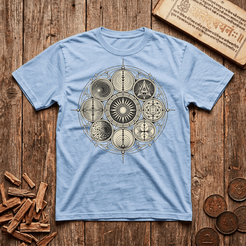 Ninefold Orbit — Navagraha Mandala - T-Shirt