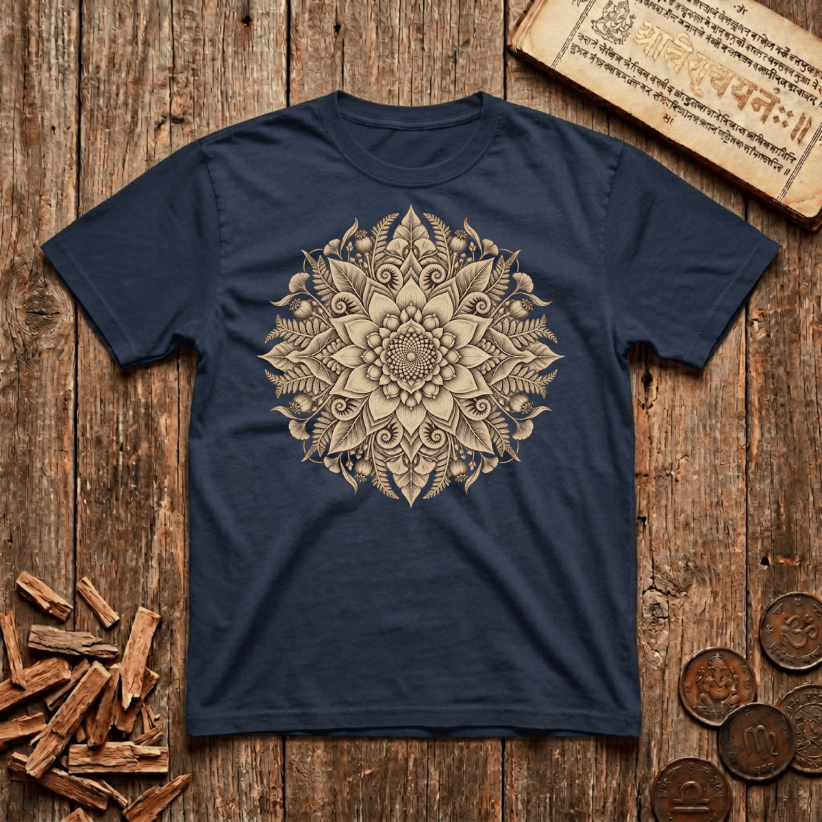 The Living Mandala — Nature's Geometry - T-Shirt