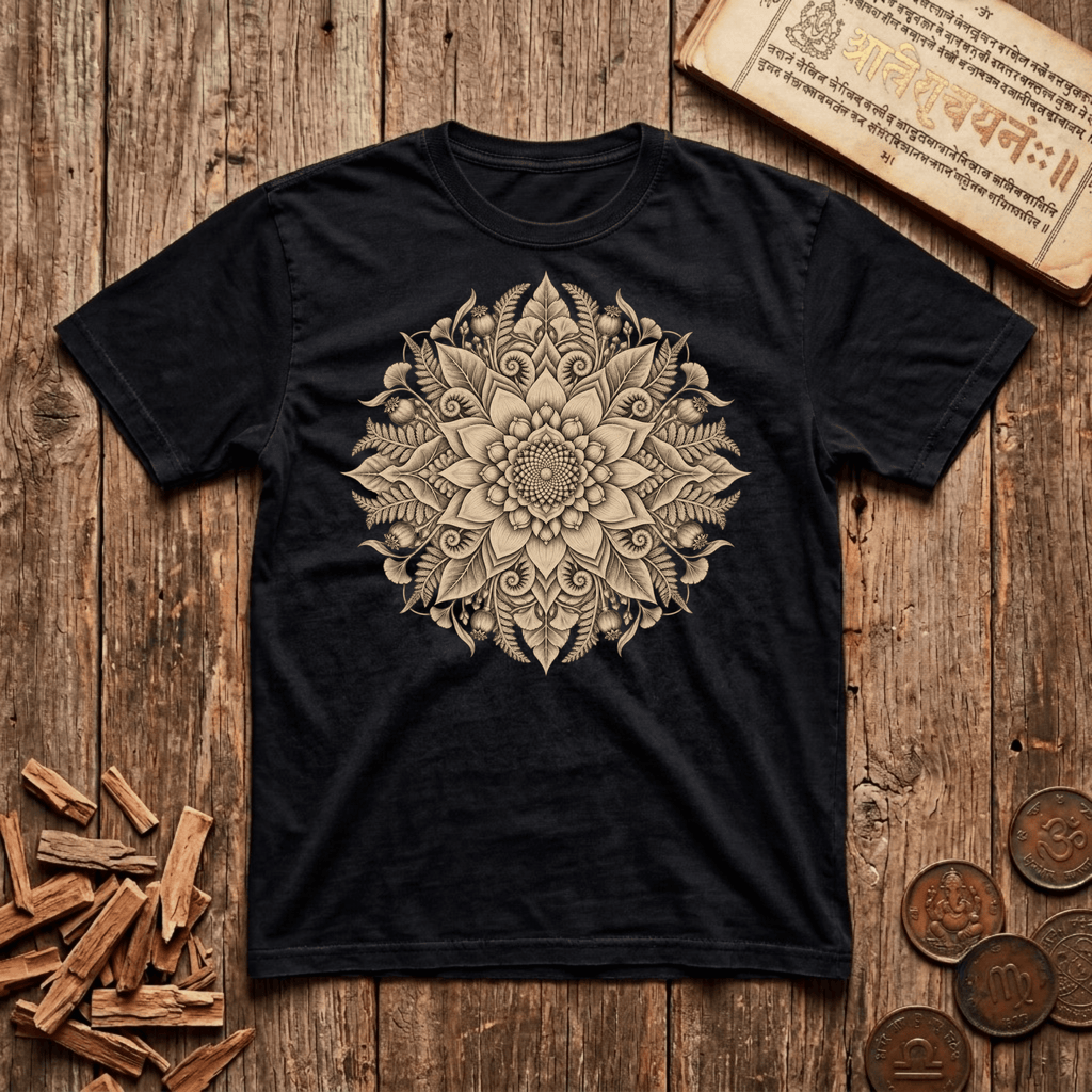 The Living Mandala — Nature's Geometry - T-Shirt