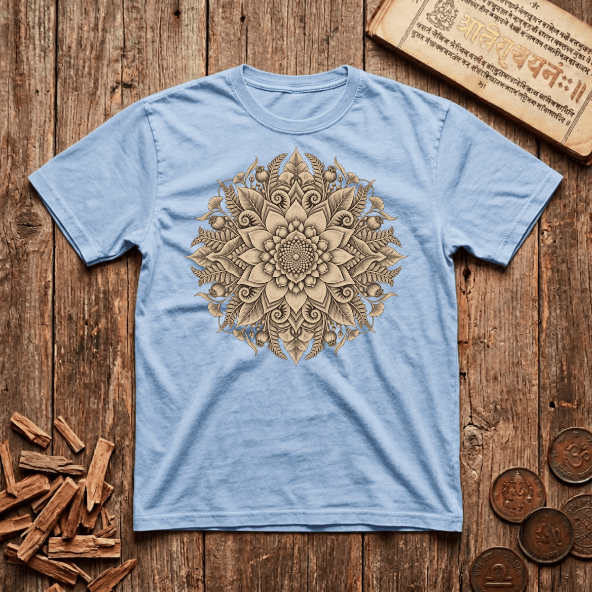The Living Mandala — Nature's Geometry - T-Shirt