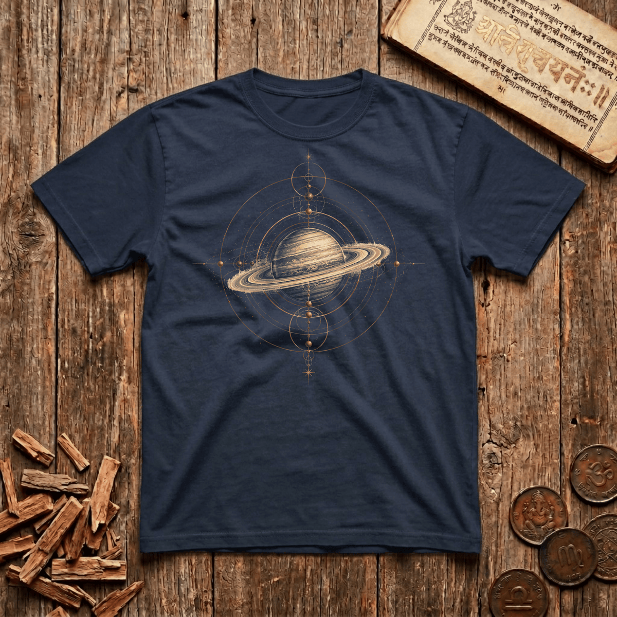 Saturn Geometry of Time - T-Shirt