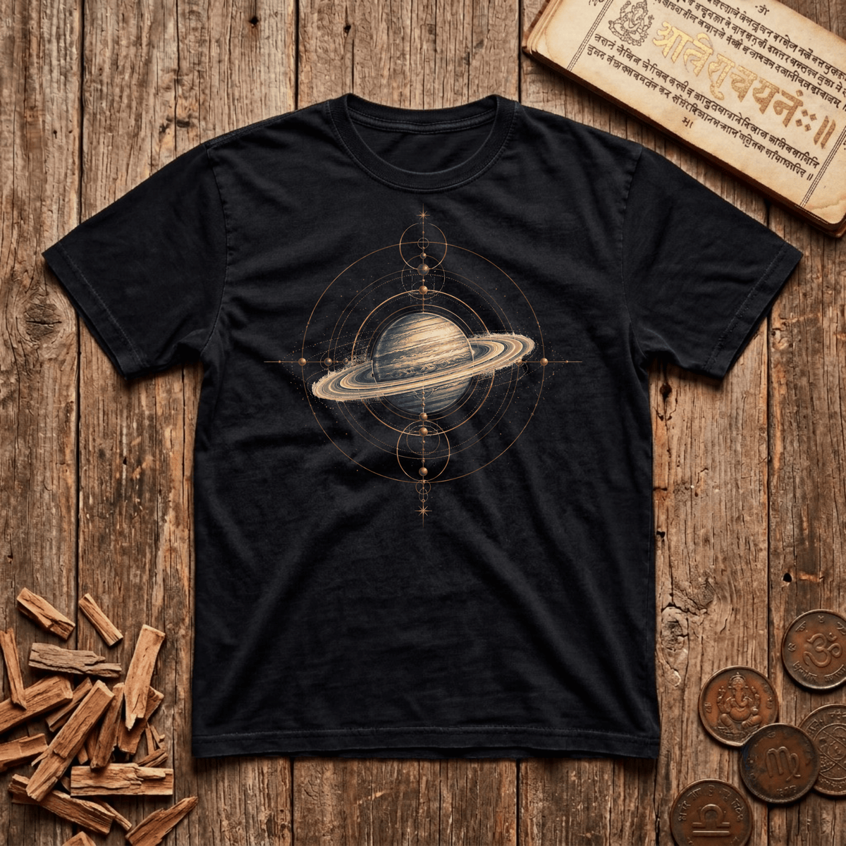 Saturn Geometry of Time - T-Shirt