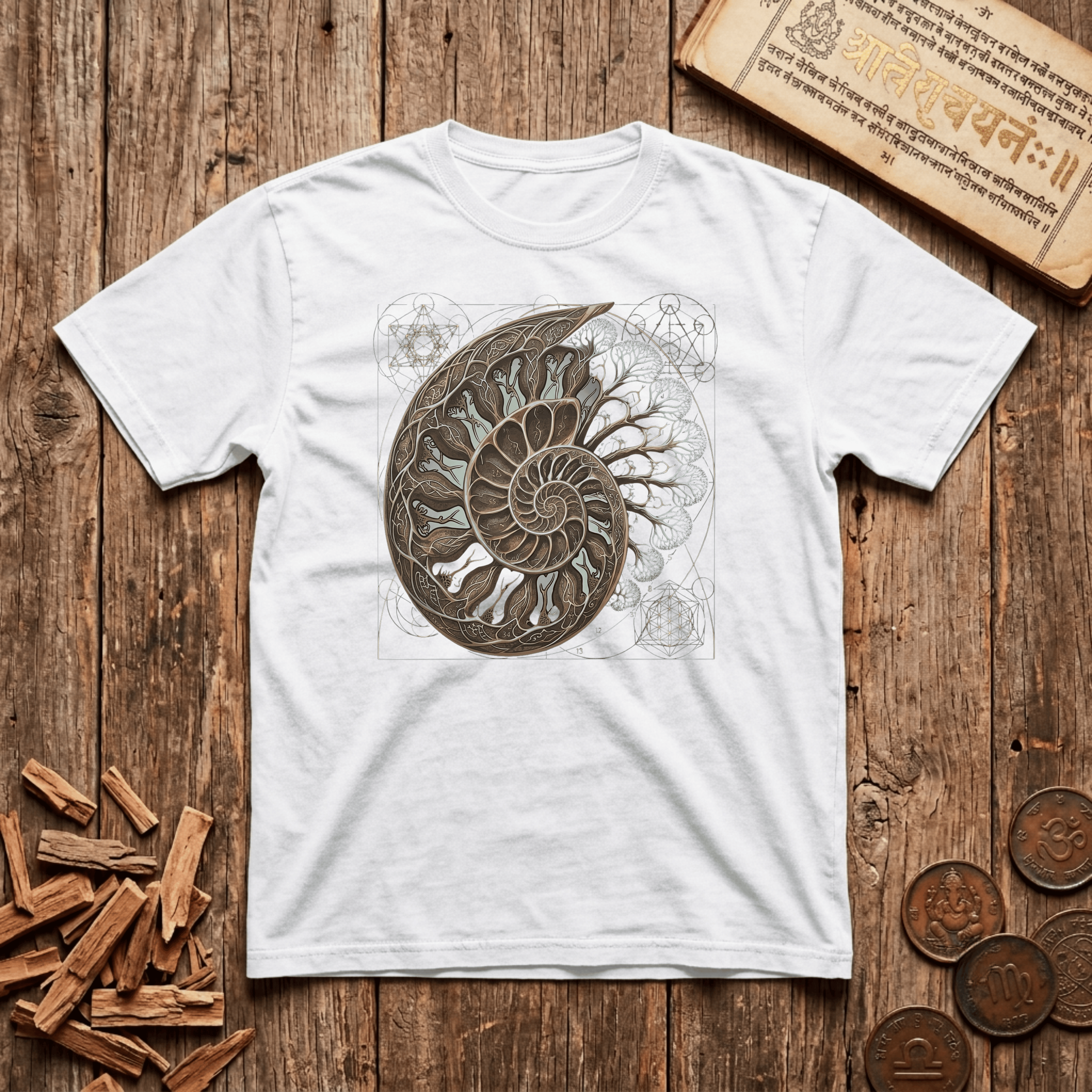 Fibonacci Spiral - Sacred Geometry - T-Shirt