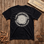 Crown Chakra — Sahasrara - I Am Consciousness - Thousand Petals Bloom - Wood Cut - T-Shirt