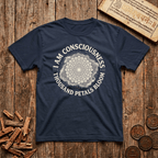 Crown Chakra — Sahasrara - I Am Consciousness - Thousand Petals Bloom - Wood Cut - T-Shirt