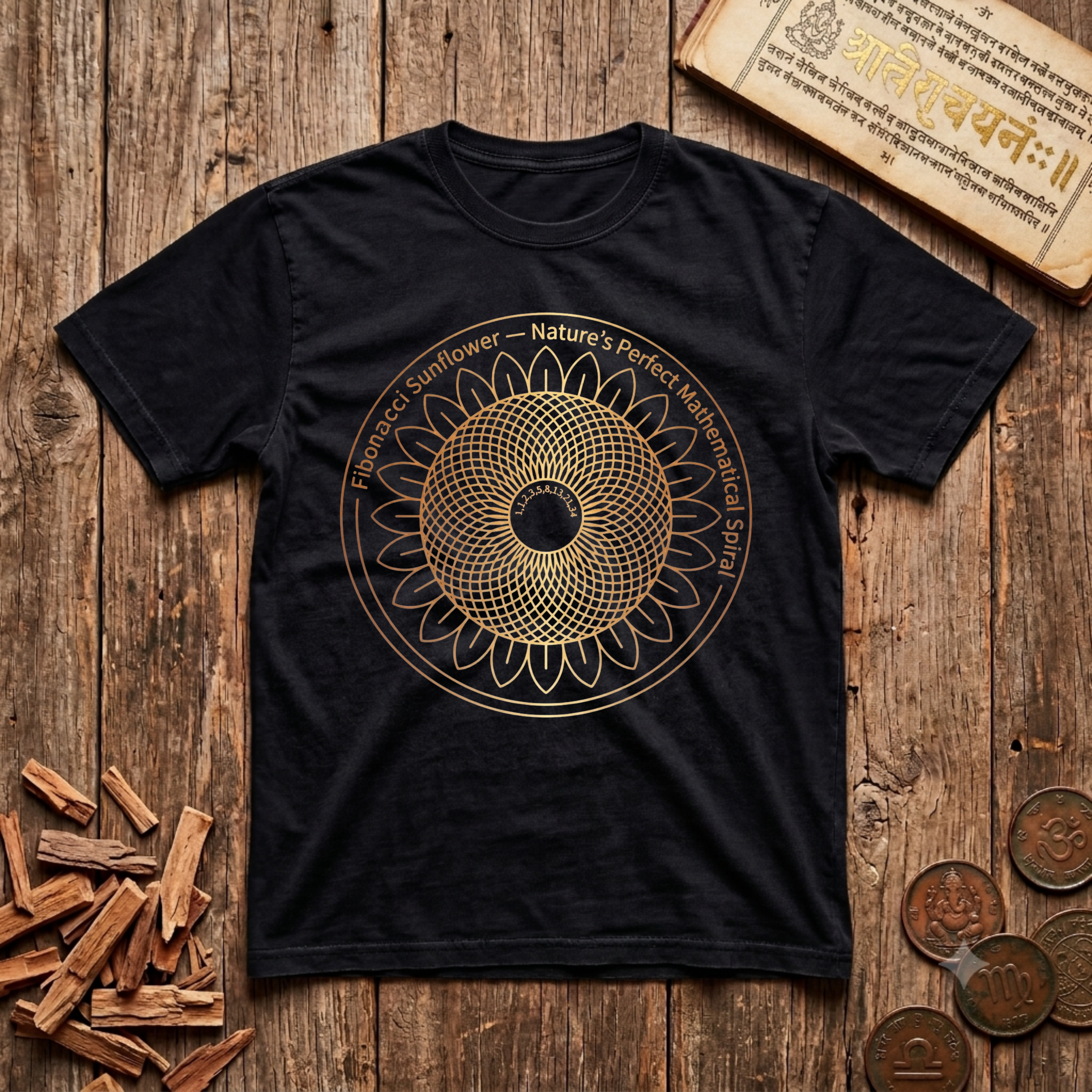 Fibonacci Sun Flower Star T-Shirt