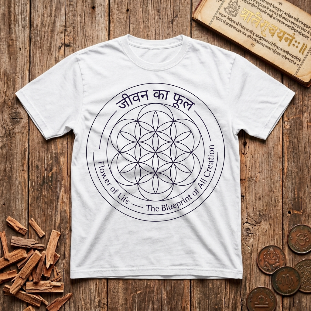 Flower of Life - The Blue Print of All Creation - T-Shirt