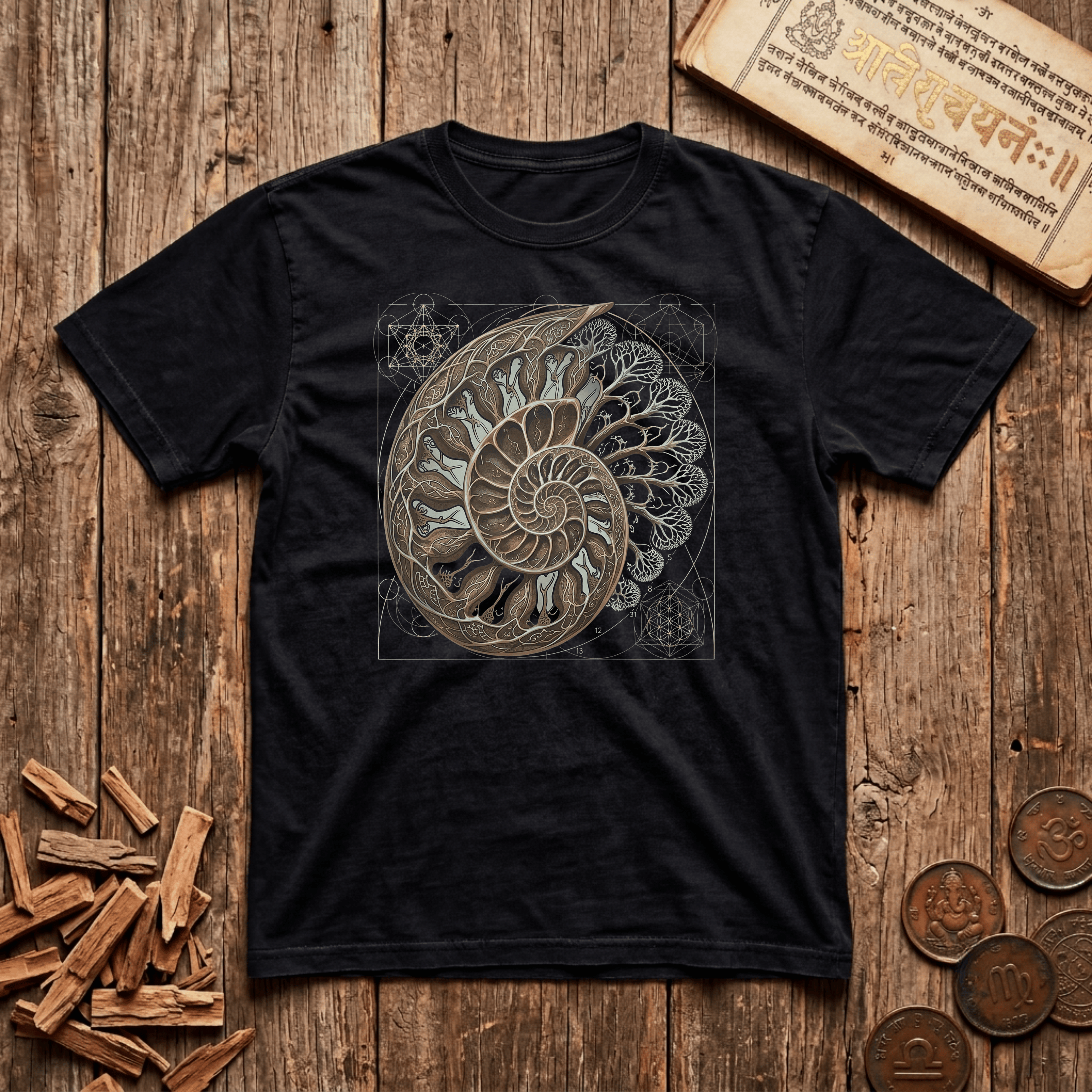 Fibonacci Spiral - Sacred Geometry - T-Shirt
