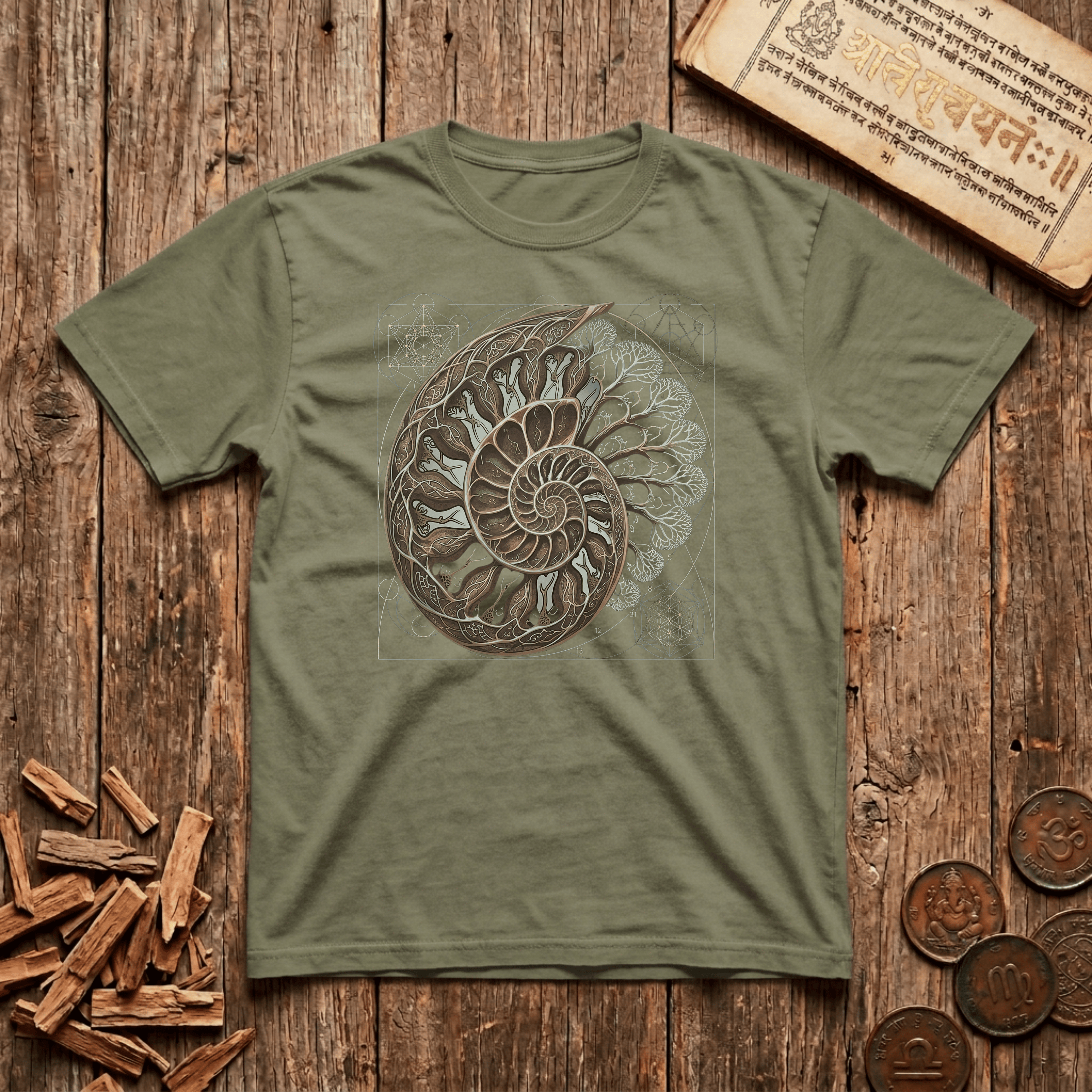 Fibonacci Spiral - Sacred Geometry - T-Shirt