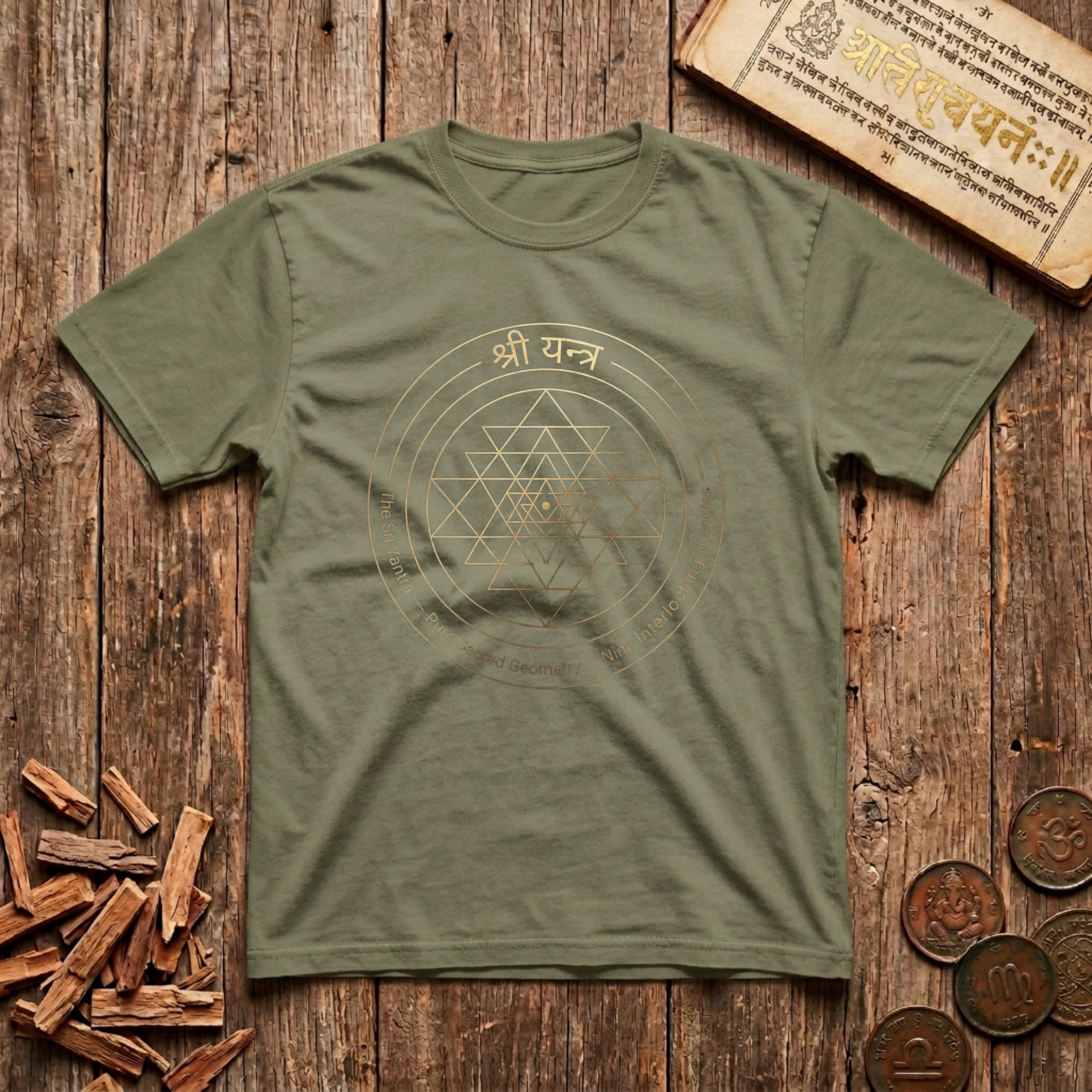 The Sri Yantra - 9 Interlocking Triangles T-Shirt