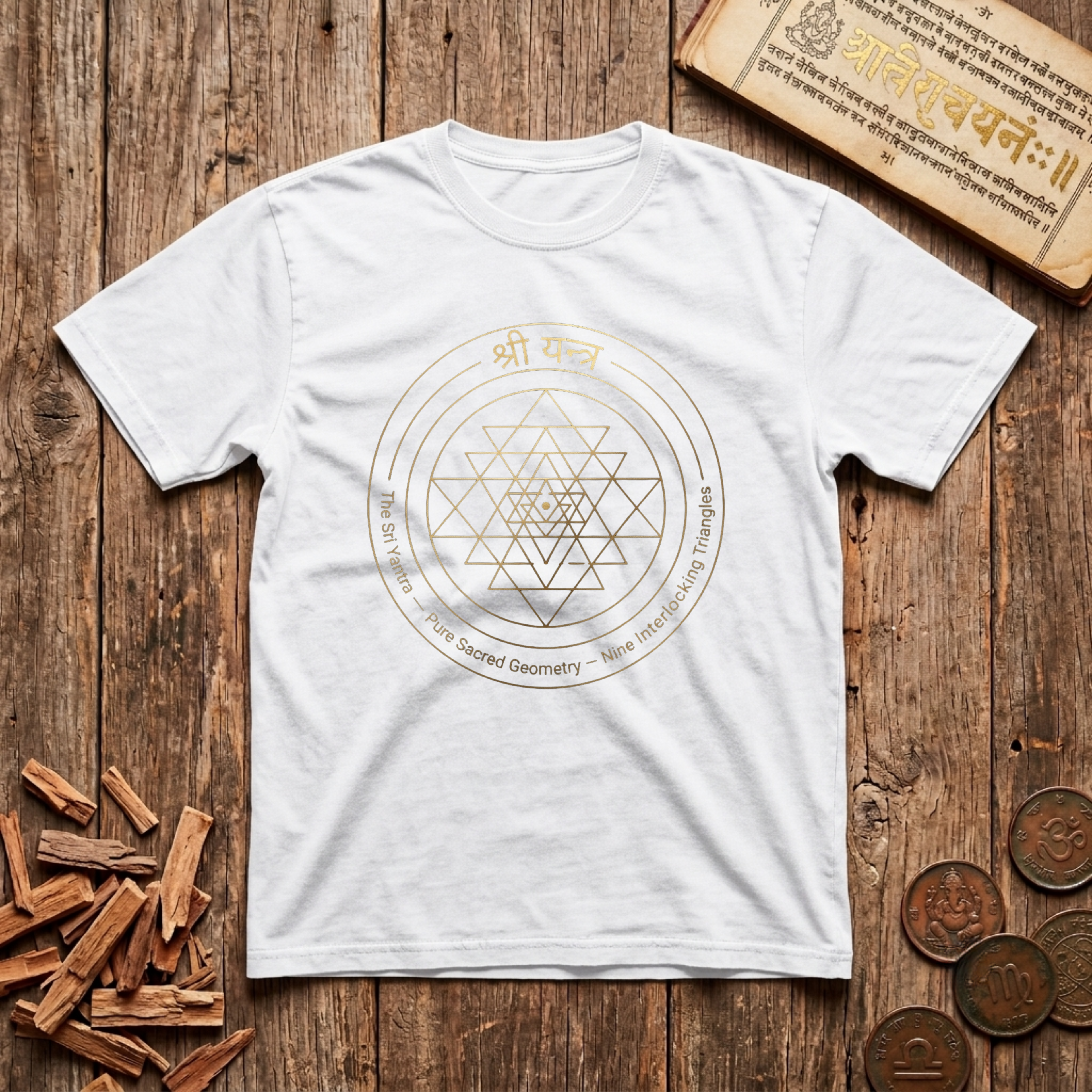 The Sri Yantra - 9 Interlocking Triangles T-Shirt